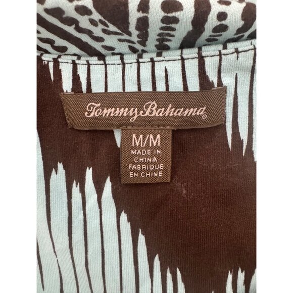 Tommy Bahama Aqua Brown Mixed Print Sleeveless Soft Knit‎ Dress Size M Summer - Picture 5 of 7